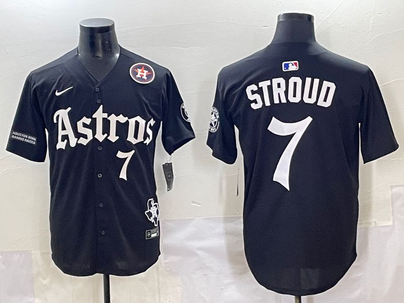 Men 2025 Houston Astros #7 Stroud Black Five generations Joint Name Nike MLB Jersey style 10